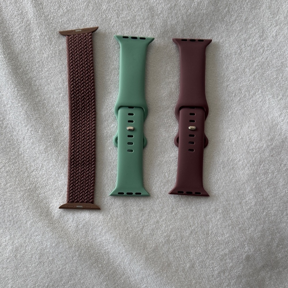 ⌚🆕Apple Watch Bands Bundle – Set of 3 – Silicone & Stretch Fabric
